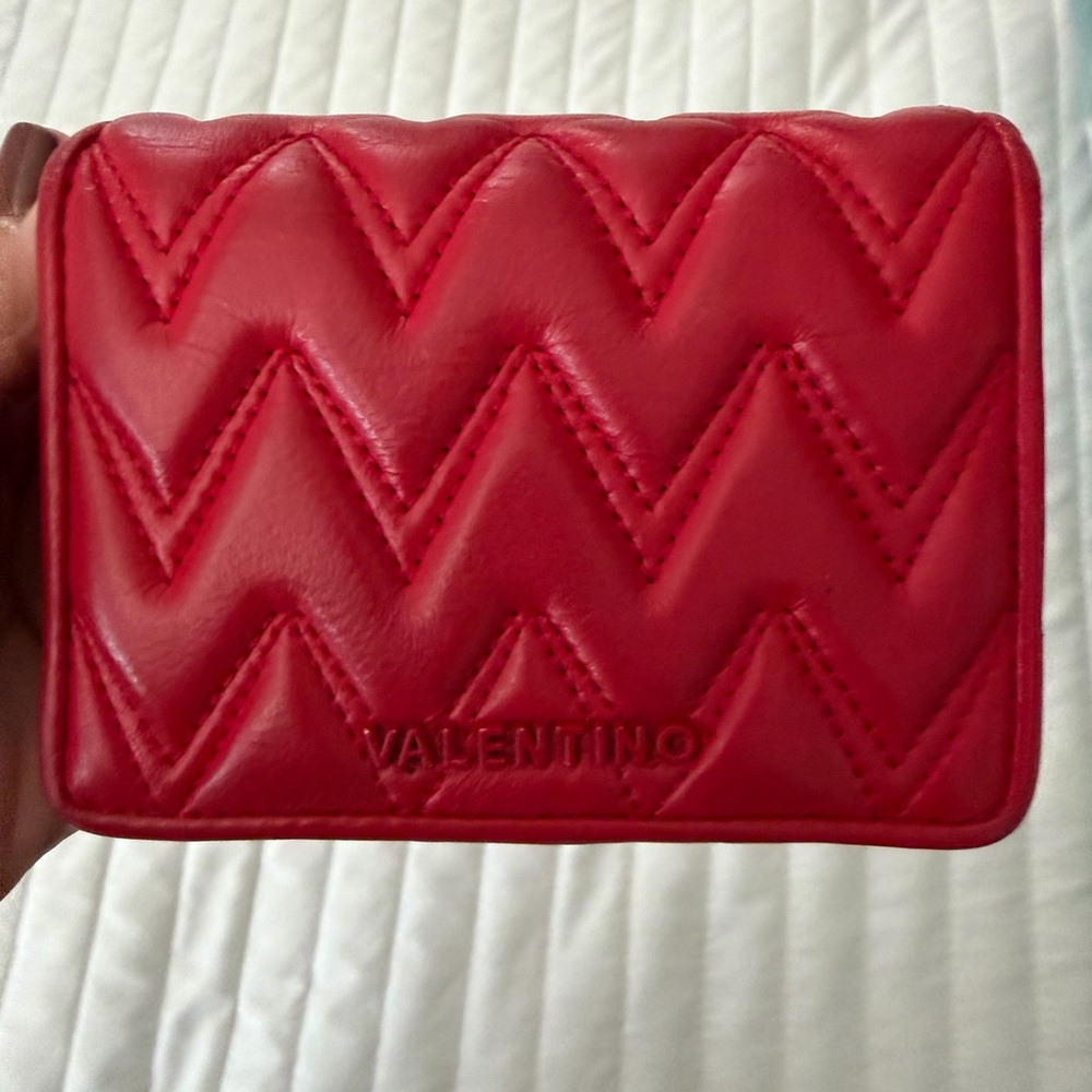 Valentino Red Chevron Wallet
